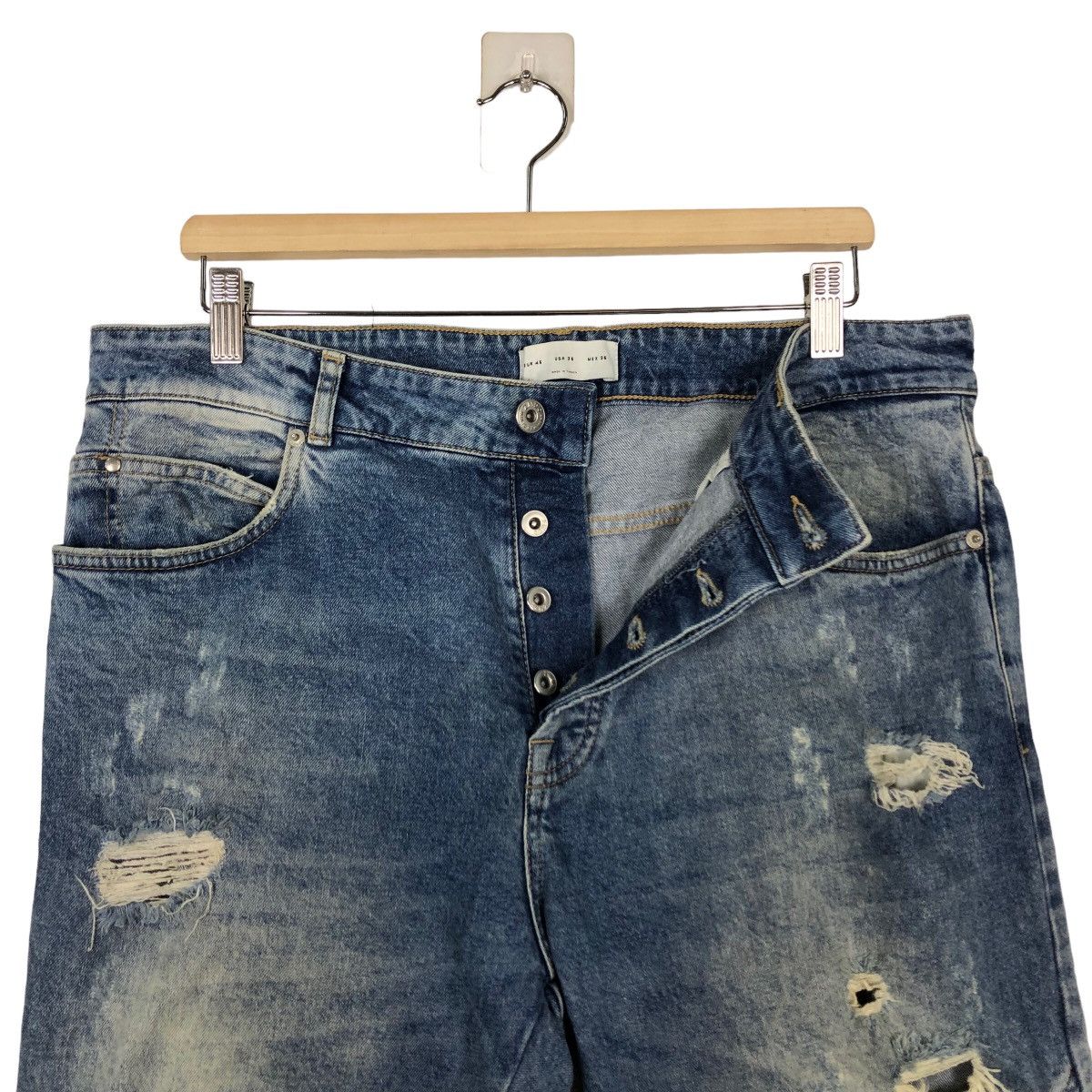 Japanese Brand 🔥Skinny Cutting Distressed Denim Jeans Zara Size US 36 / EU 52 - 10 Thumbnail