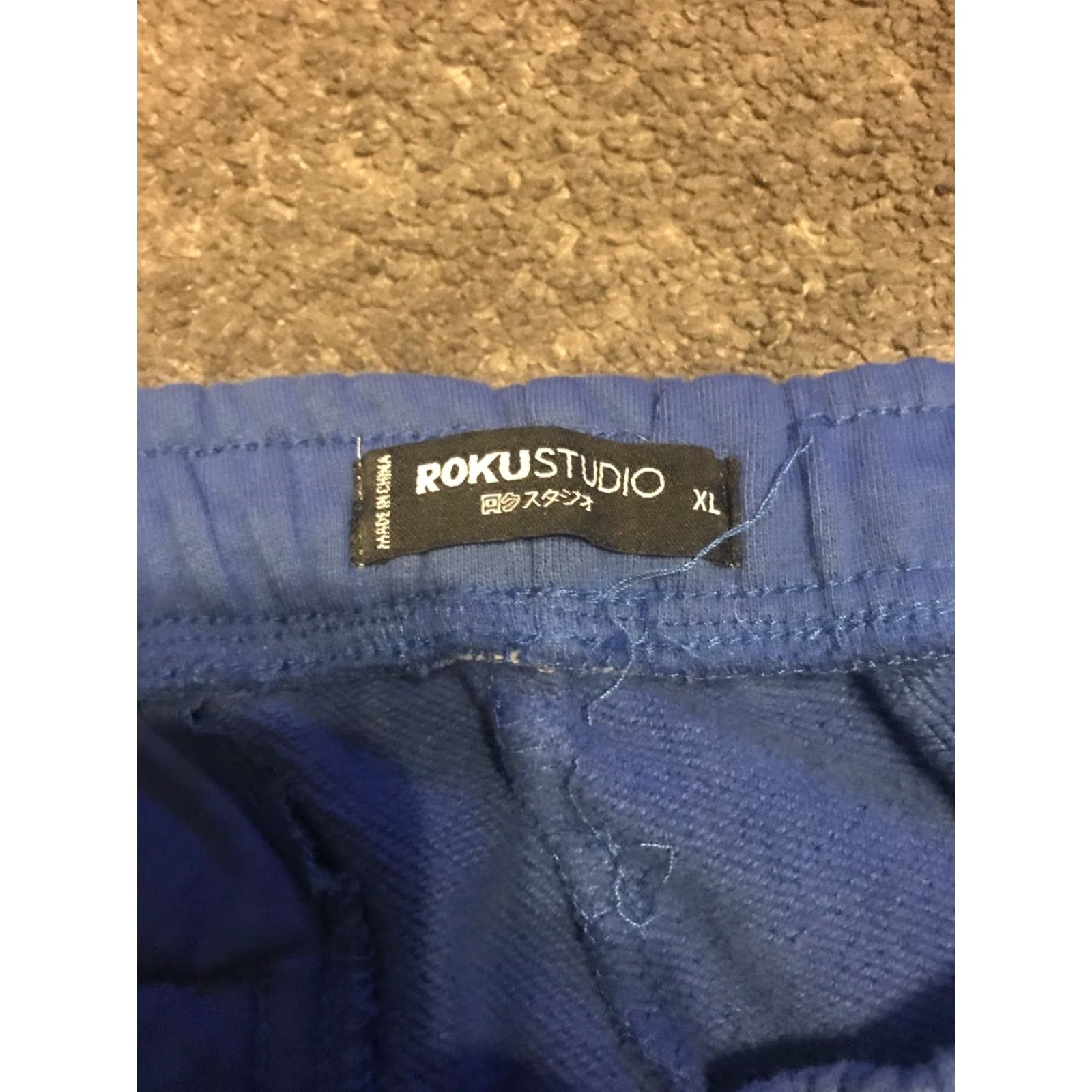 Vintage Roku Studio Sweatpants Mens XL Blue Drawstring Patch Art Joggers Size US 36 / EU 52 - 4 Thumbnail