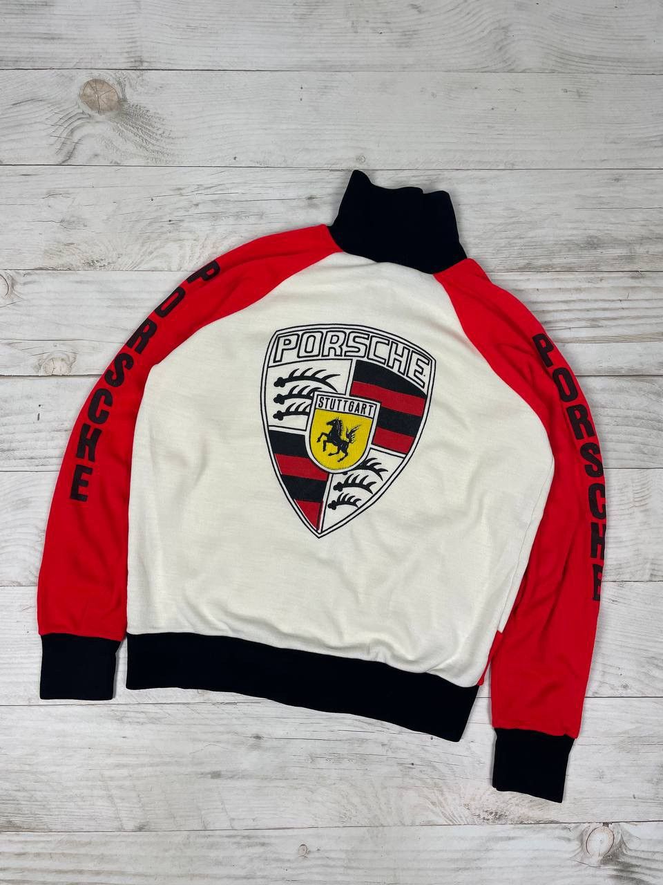 Vintage Porsche Sweatshirt Full Zip 90s Racing Track Jacket