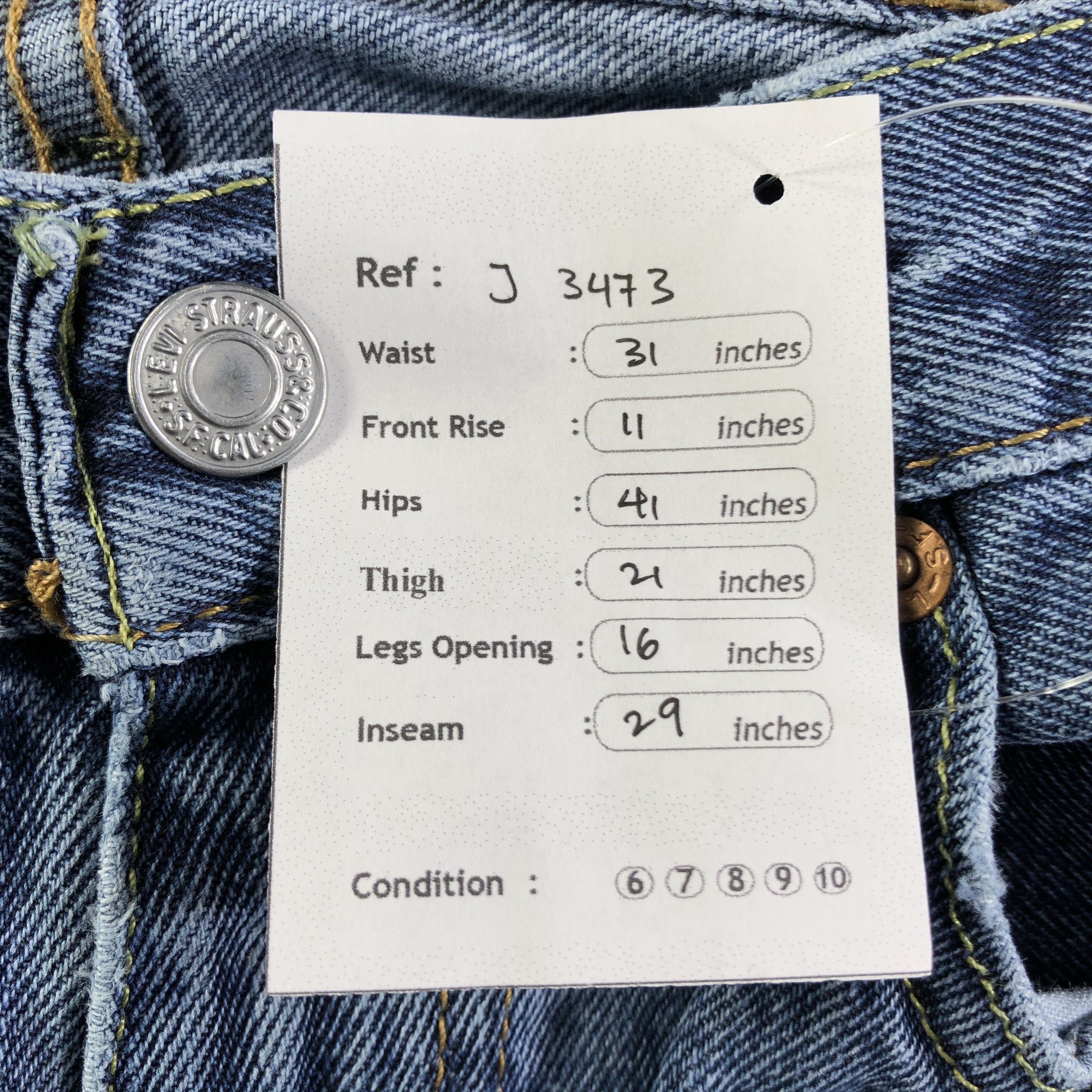 Levi's Vintage Blue Wash Levis 505 Jeans-J3473 Size US 31 - 11 Thumbnail