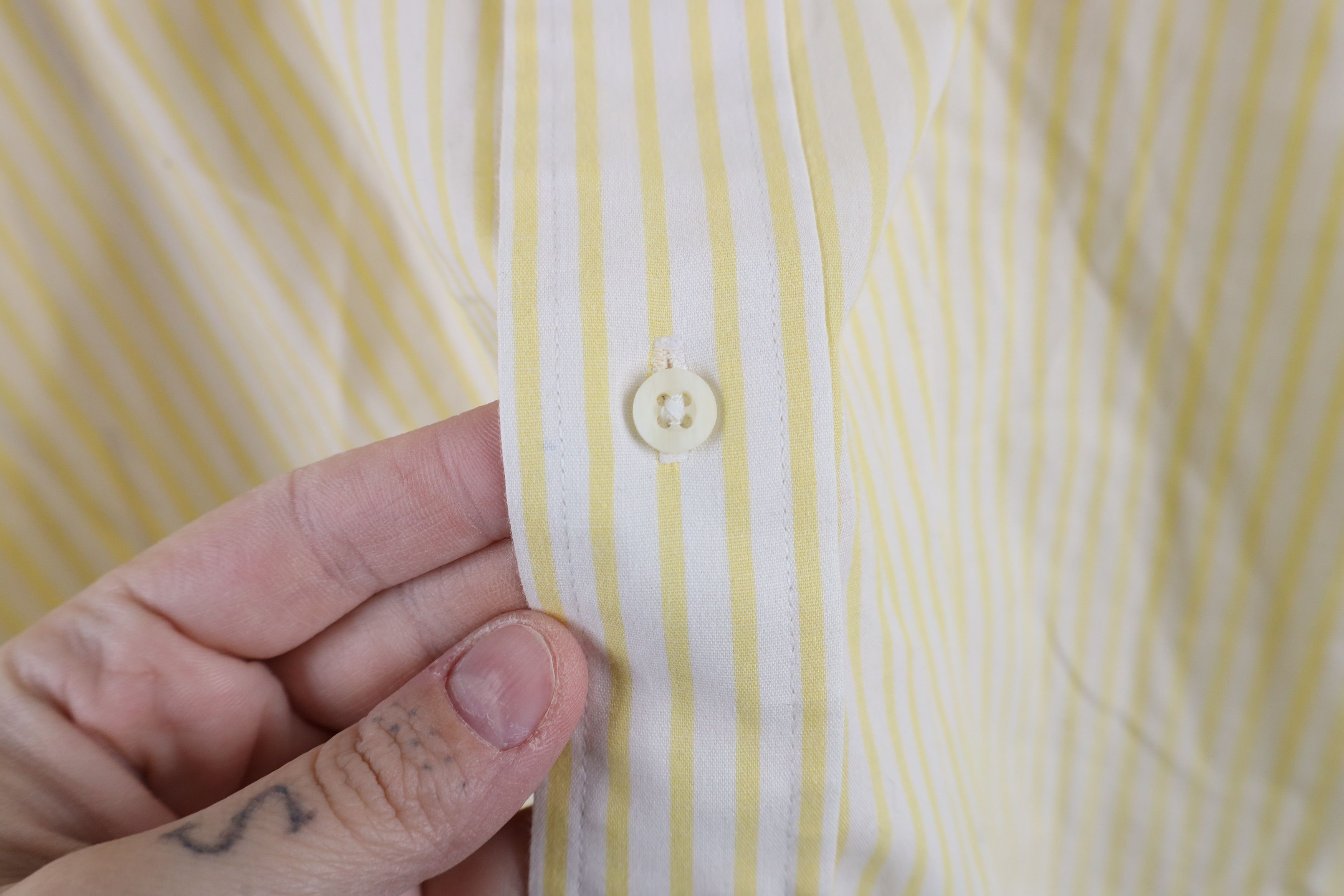 Lands' End × Vintage Vintage 90s Lands End Collared Button Down Shirt Yellow Size US M / EU 48-50 / 2 - 9 Thumbnail