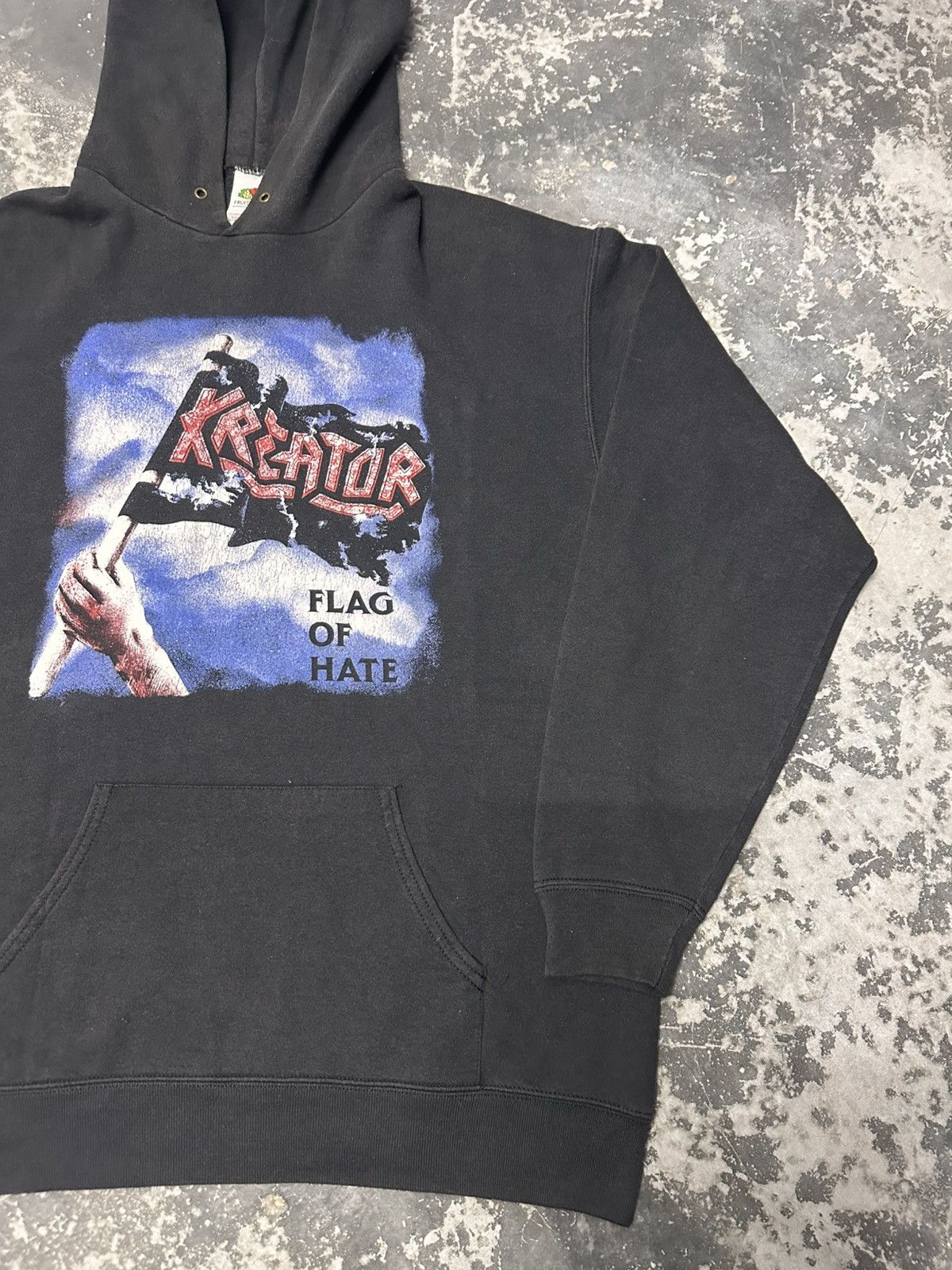 Band Tees × Vintage Vintage 90s Kreator Flag of Hate Hoodie Thrash Metal Band Size US XL / EU 56 / 4 - 3 Thumbnail
