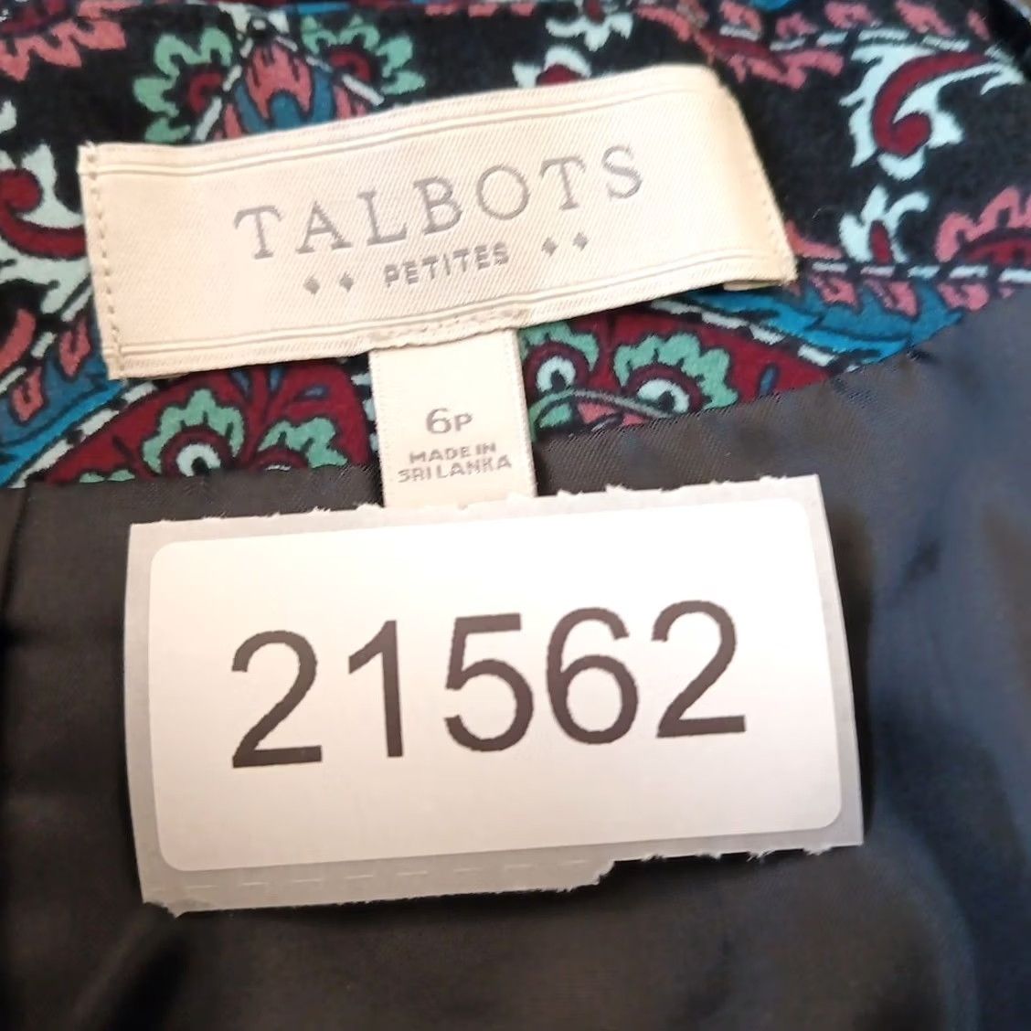 Talbots Talbots Skirt Petites 6P Blue Paisley Knee Length Pencil Lined Slit Women XS? Size 28" / US 6 / IT 42 - 7 Thumbnail