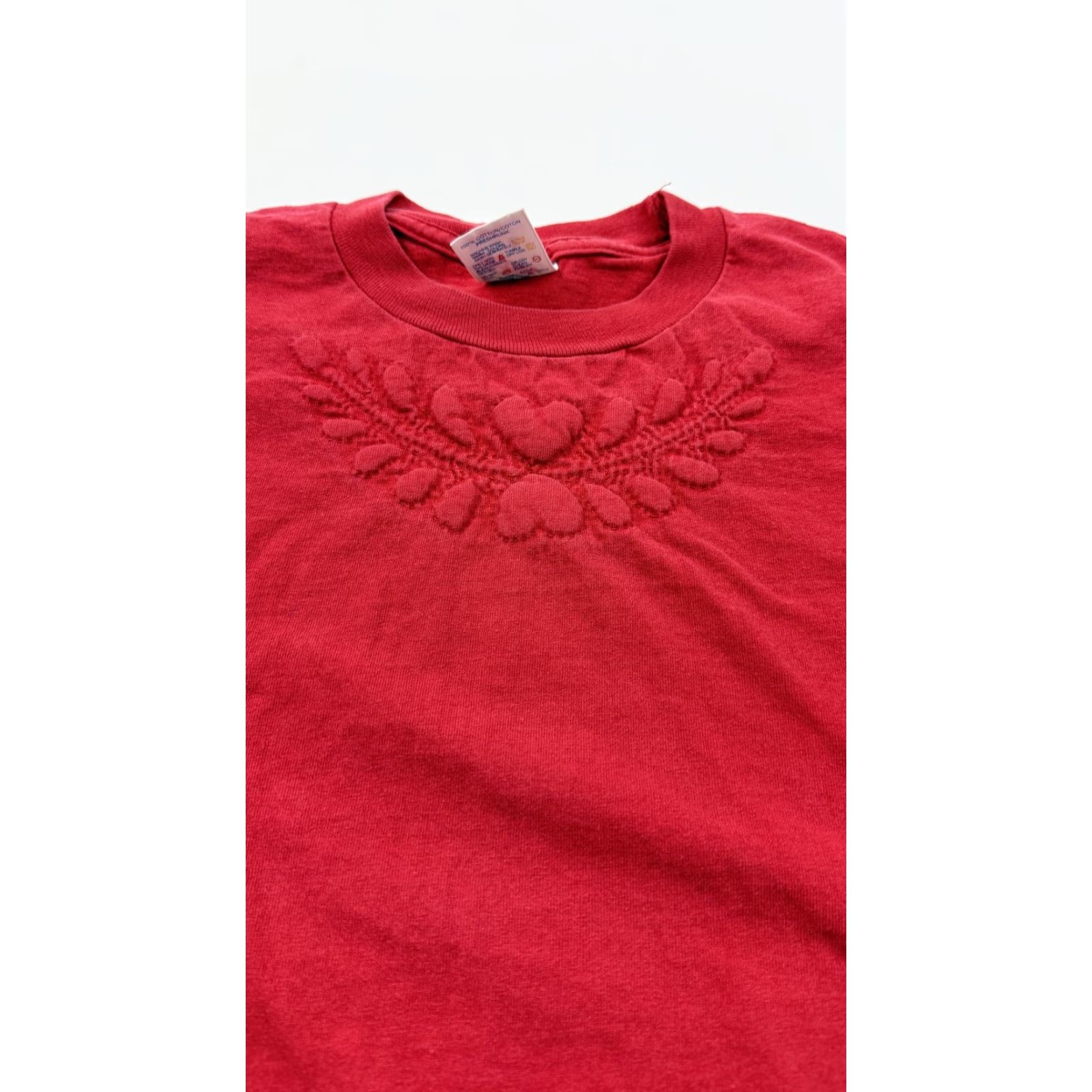 Jerzees VINTAGE Jerzees Shirt Womens Large Red Heart Wreath Graphic Valentine Made USA Size L / US 10 / IT 46 - 2 Thumbnail