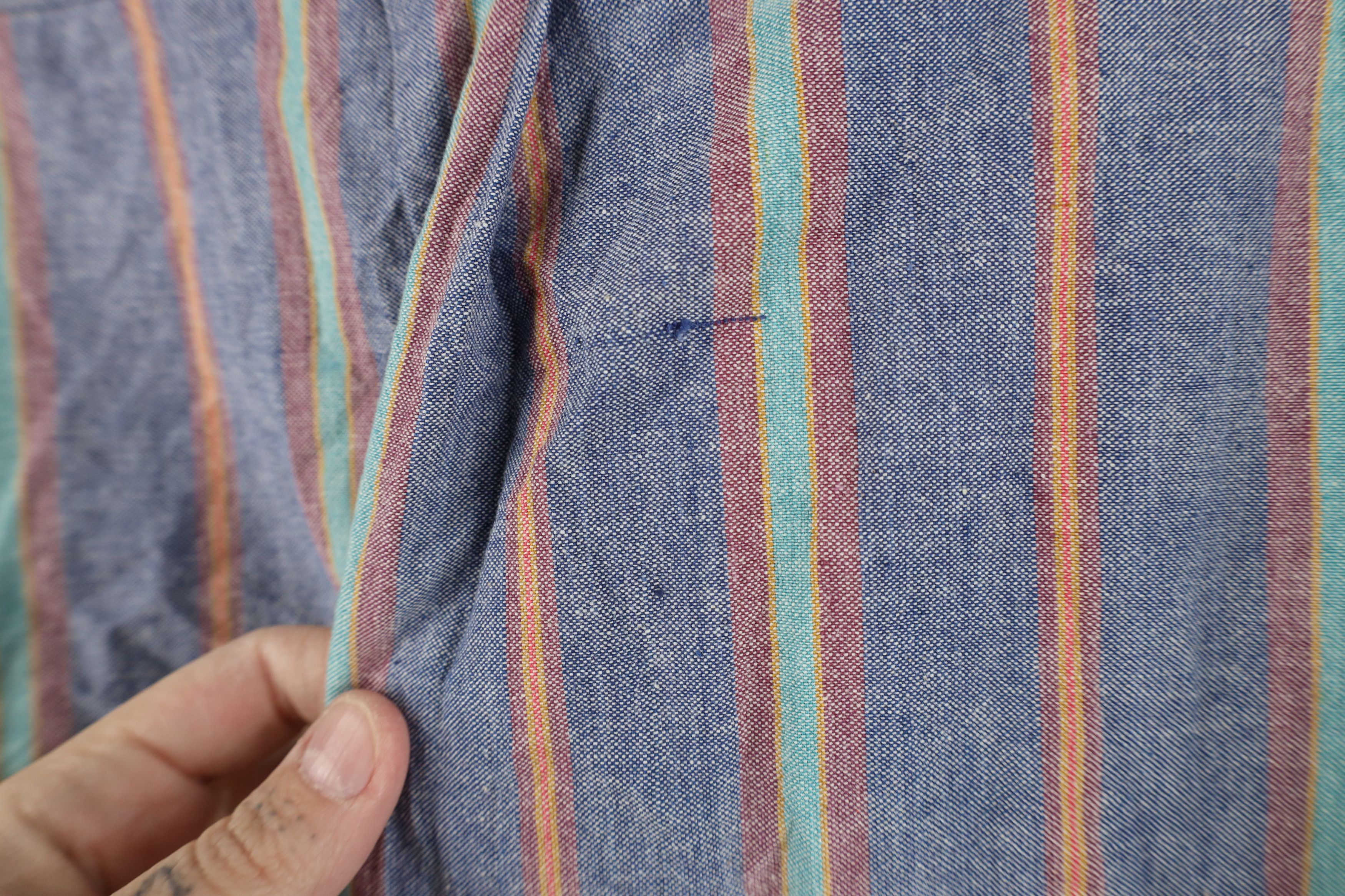 Vintage Vintage 90s Needle Rainbow Striped Oxford Button Down Shirt Size US XXL / EU 58 / 5 - 9 Thumbnail