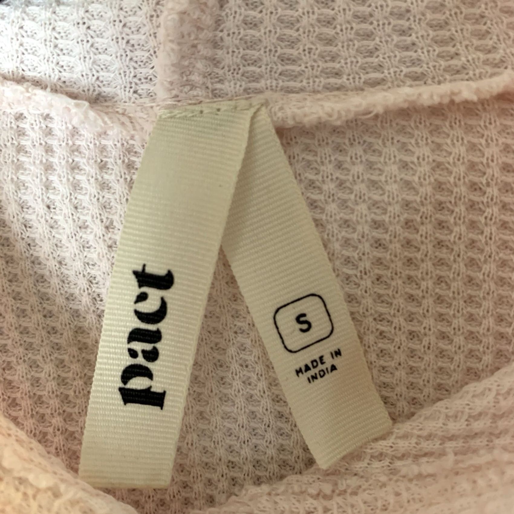 Vintage Pact Hoodie Women Small Pink Pullover Hooded Sweatshirt Organic Cotton Waffle Knit Size S / US 4 / IT 40 - 4 Thumbnail