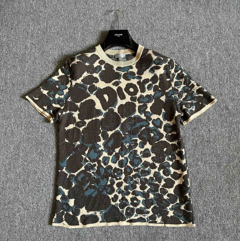 Dior Dior Summer Khaki Wool Blend Short Sleeve Tee 0089 Size US M / EU 48-50 / 2 - 1 Thumbnail