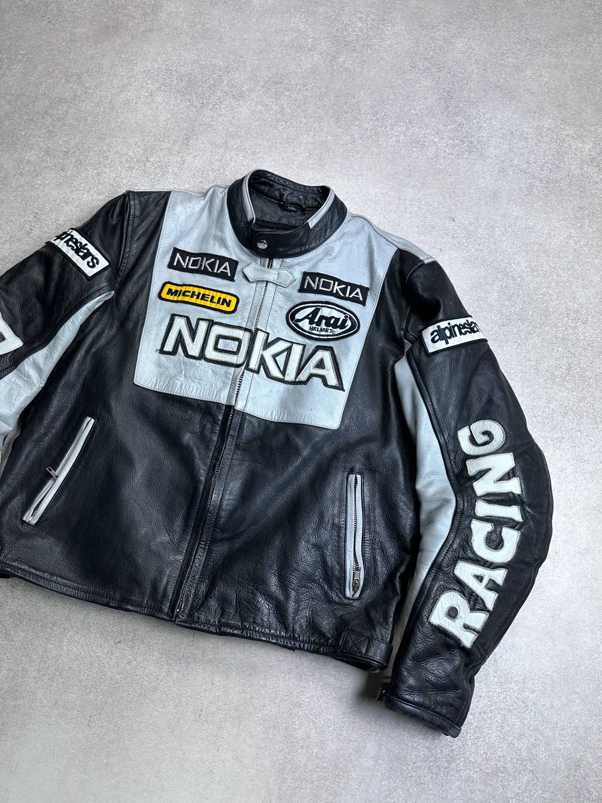 Genuine Leather Vintage 90s Nokia Racing Genuine Leather Y2K Jacket M Size US M / EU 48-50 / 2 - 4 Thumbnail