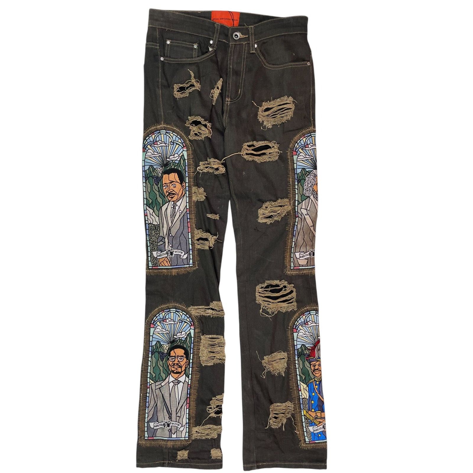 Who Decides War WDW Barriers Brown Multi Denim Size US 28 / EU 44 - 1 Thumbnail