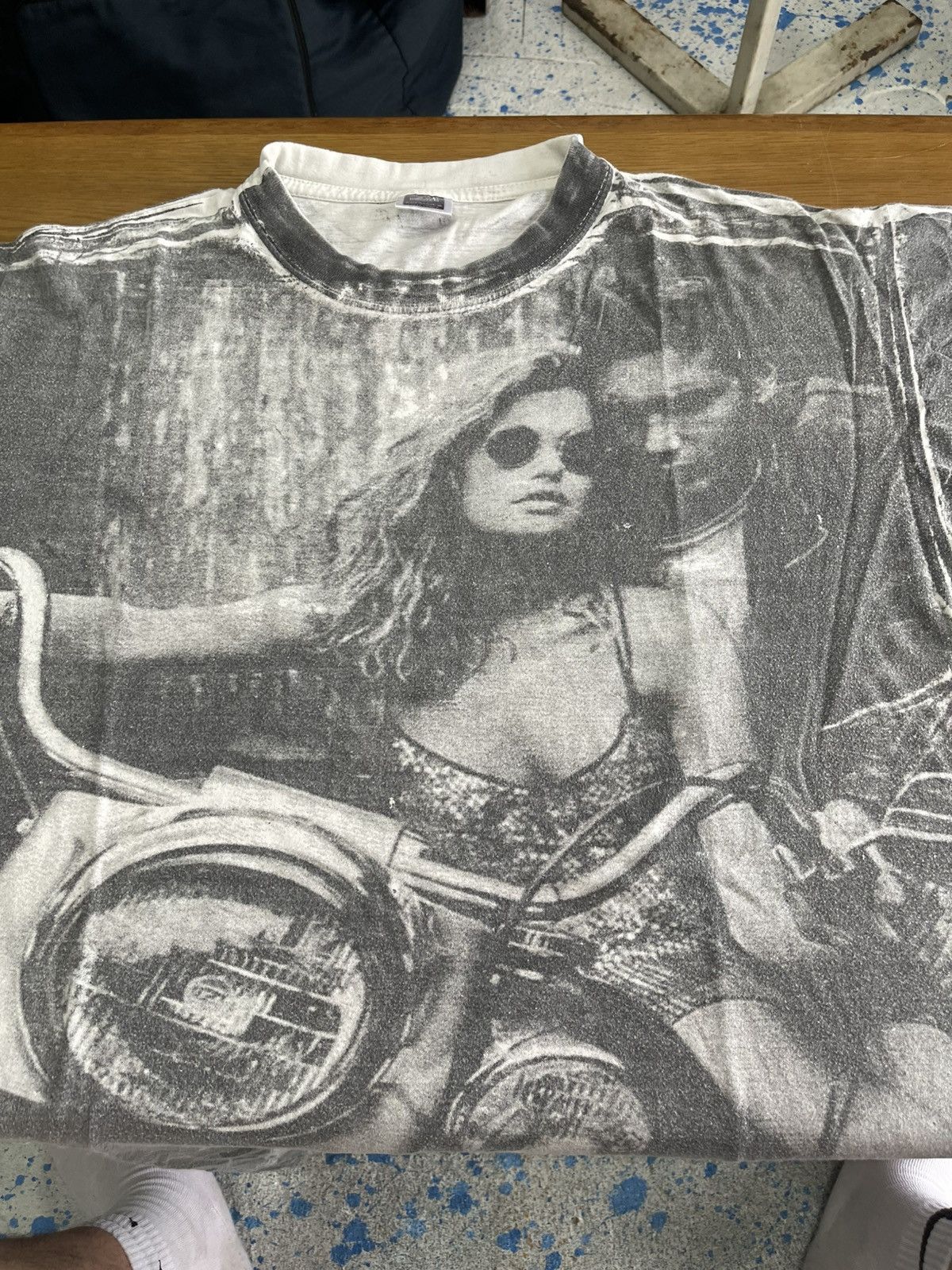 Vintage Vintage 90s All Over Print Biker T-Shirt - Classic XL Size US XL / EU 56 / 4 - 7 Thumbnail