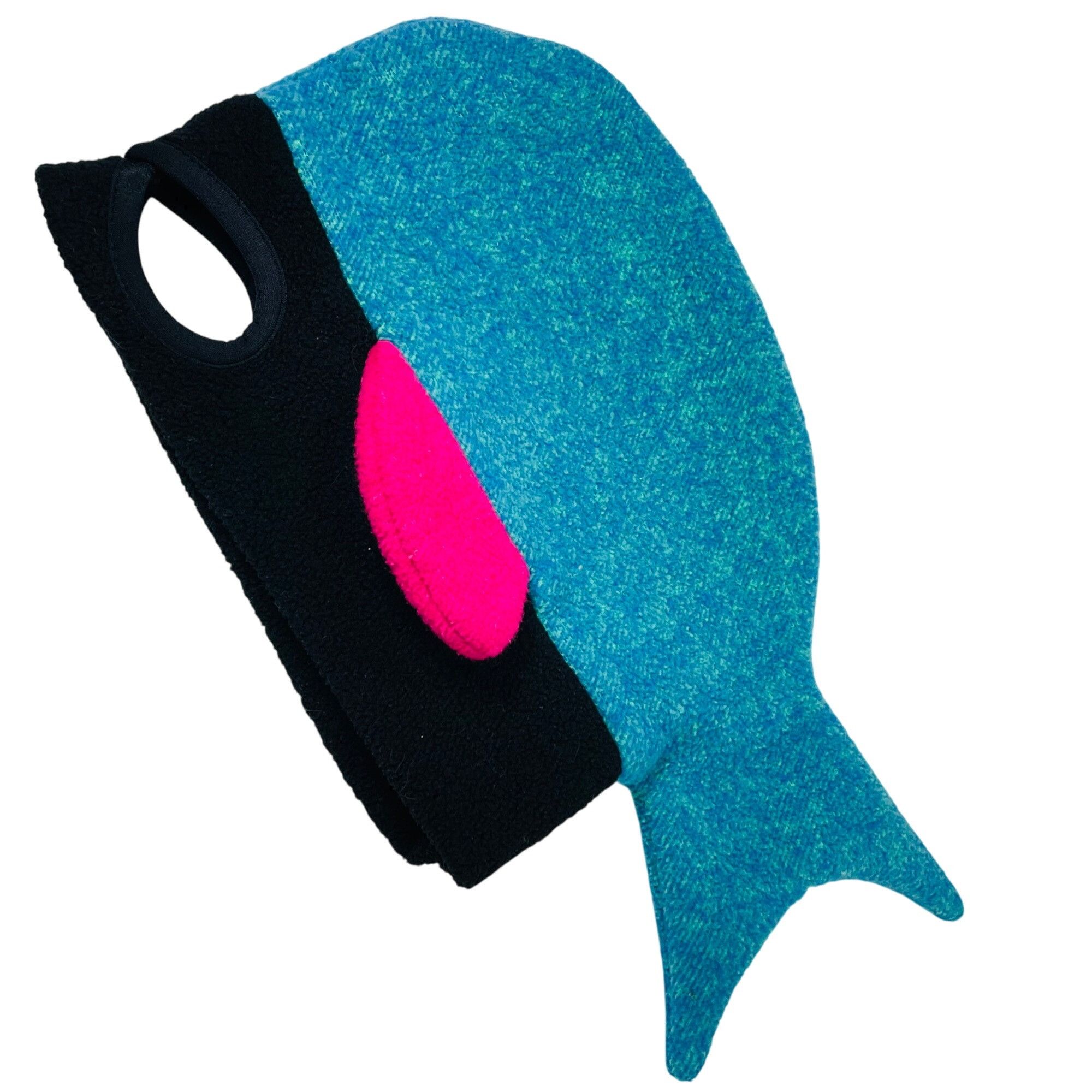 Vintage Bula Whimsical Whale Fish Mask Hat For Kids & Adults In Teal Size ONE SIZE - 4 Thumbnail