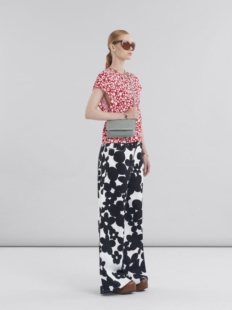 Marni o1w1db10426 Pop Fields Print Shirt in Red/White Size L / US 10 / IT 46 - 4 Thumbnail