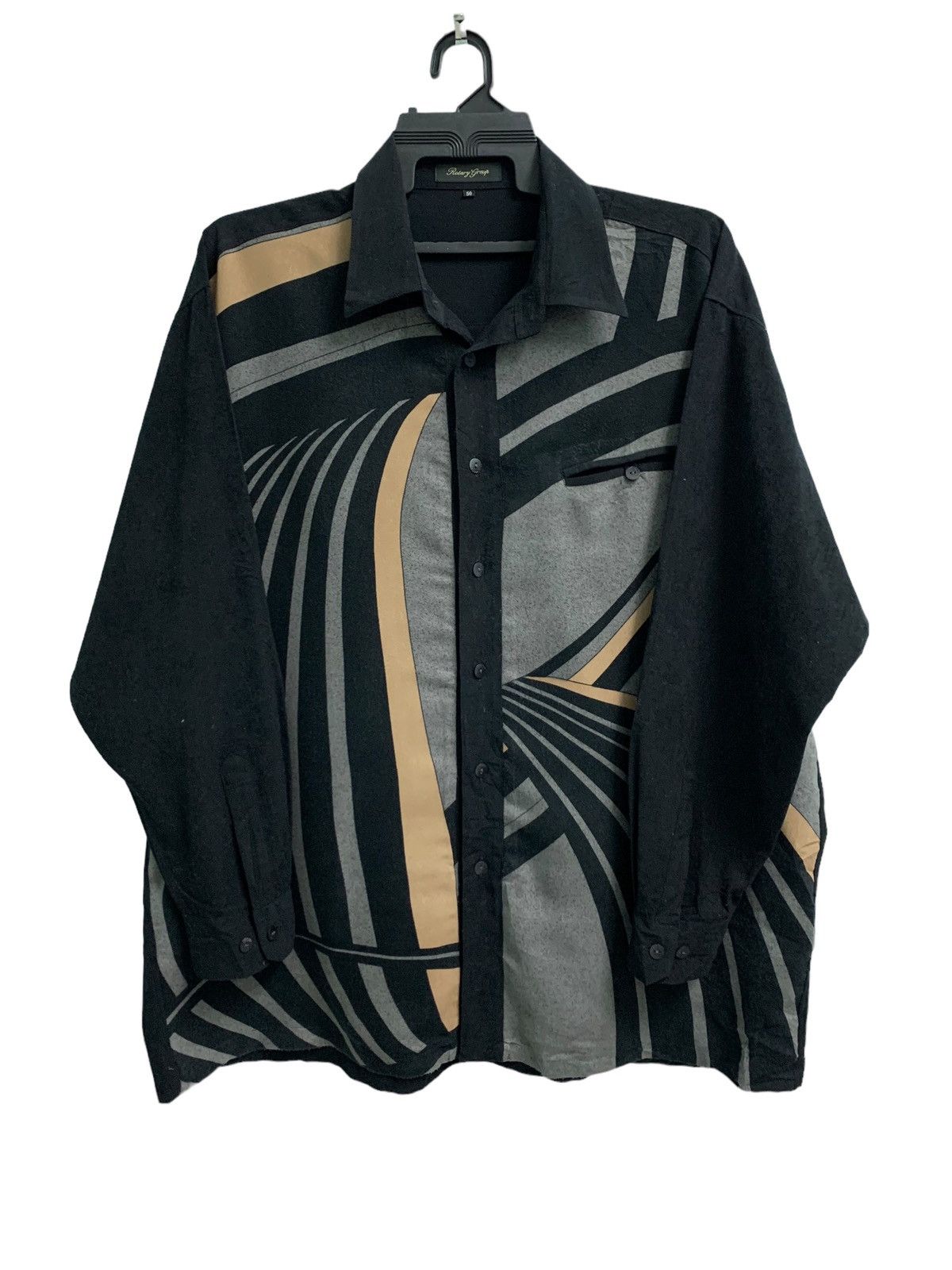 image of Vintage Designer Rotary Group Shirts in Black, Men's (Size Medium)
