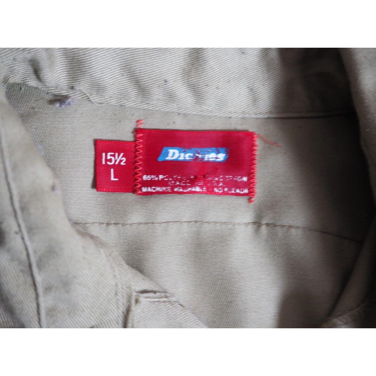 Dickies VTG 70s Dickies Tan Beige Polycotton Pocket USA Made Button Work Shirt Mens L Size US L / EU 52-54 / 3 - 4 Thumbnail