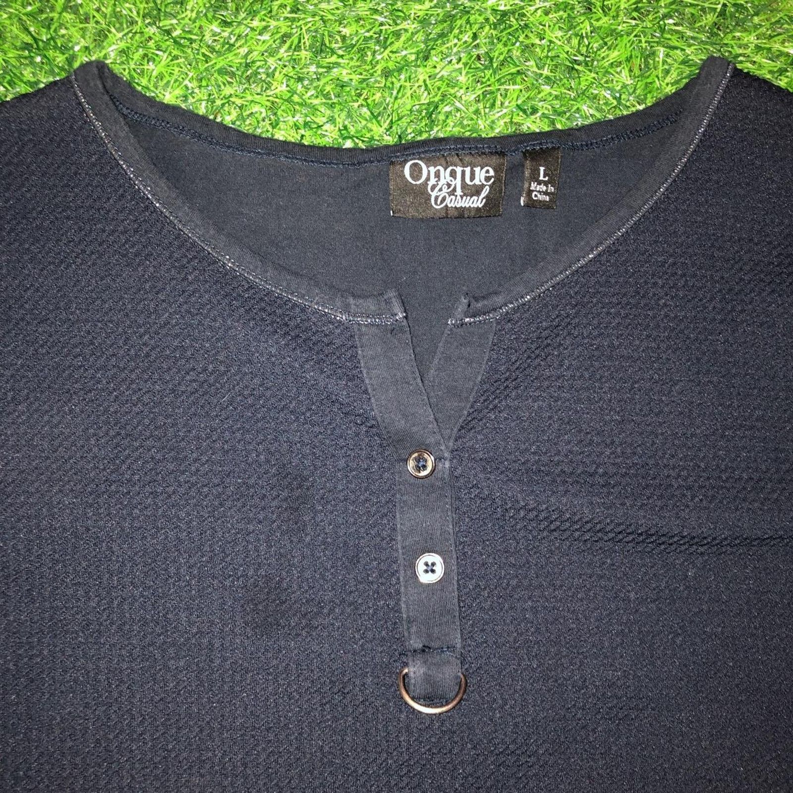 Other Women's Black Onque Casual 1/2 Length Sleeve Shirt Size L / US 10 / IT 46 - 3 Thumbnail