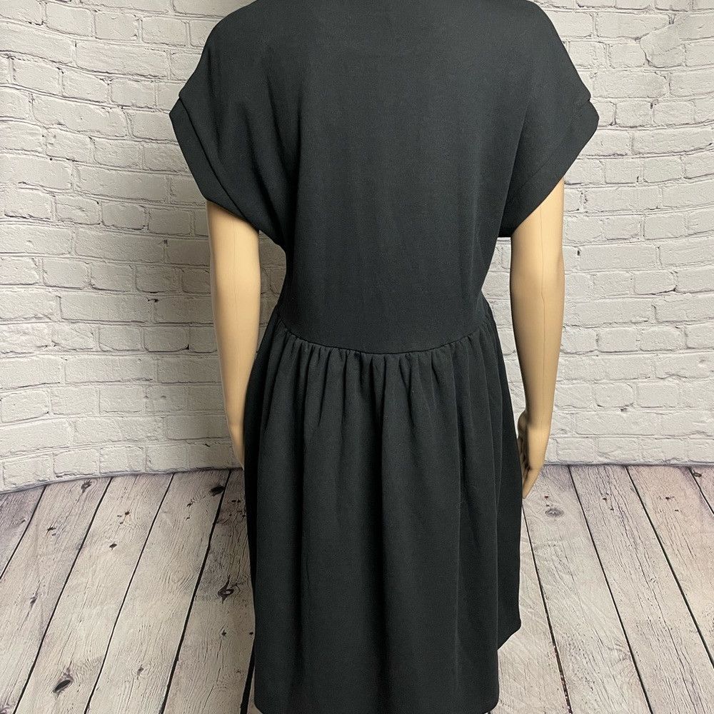 Zara NWT New Zara Black Cotton Short Sleeve Dress Size S Size S / US 4 / IT 40 - 4 Thumbnail