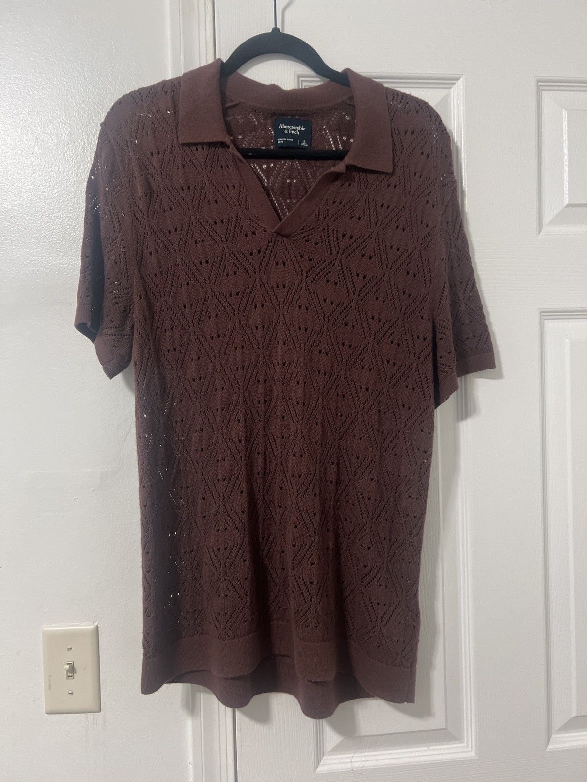 Abercrombie & Fitch Perforated Brown Polo Size US S / EU 44-46 / 1 - 2 Thumbnail