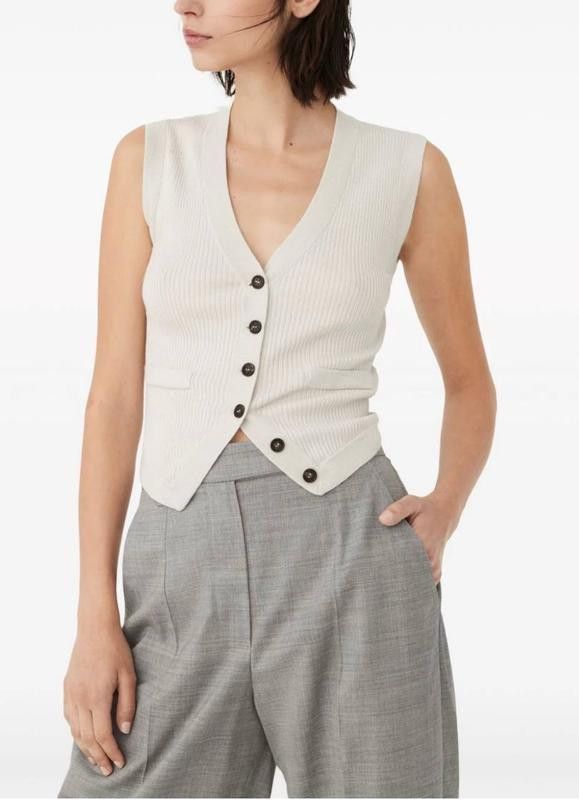 Brunello Cucinelli o1la1rc1a0425 Cardigan in White Size L / US 10 / IT 46 - 1 Thumbnail