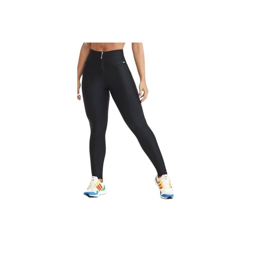 Other Classic Black Leggings with Front Zipper Compression s Large Size 29" - 2 Thumbnail