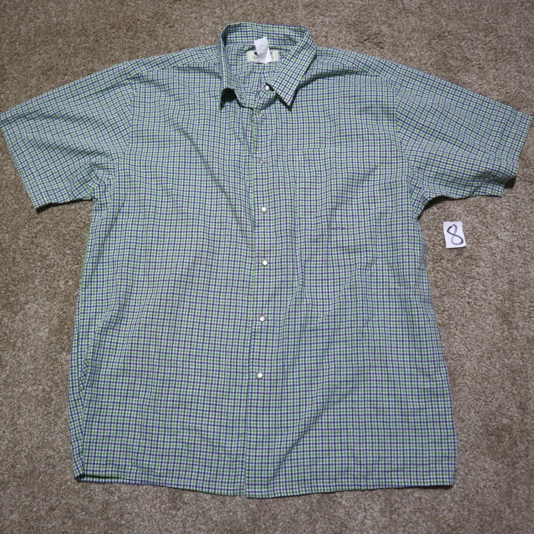 Haband VINTAGE Duke Haband Western Shirt Pearl Snap Buttons Teal Plaid Men's Size L Large Size US L / EU 52-54 / 3 - 2 Thumbnail