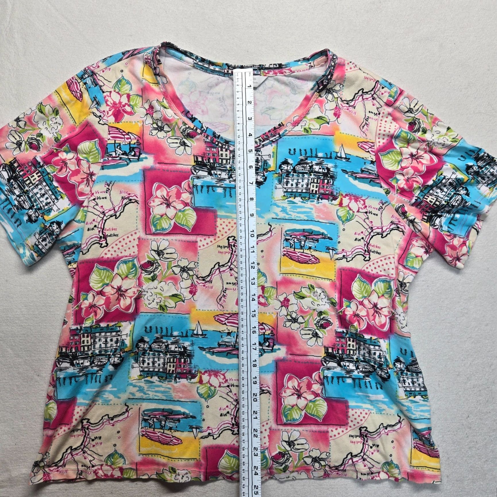 Vintage VINTAGE CJ PARIS Shirt Women Plus 2X Short Sleeve Casual Travel Cotton Blouse Summer Size XXL / US 16-18 / IT 52-54 - 5 Thumbnail