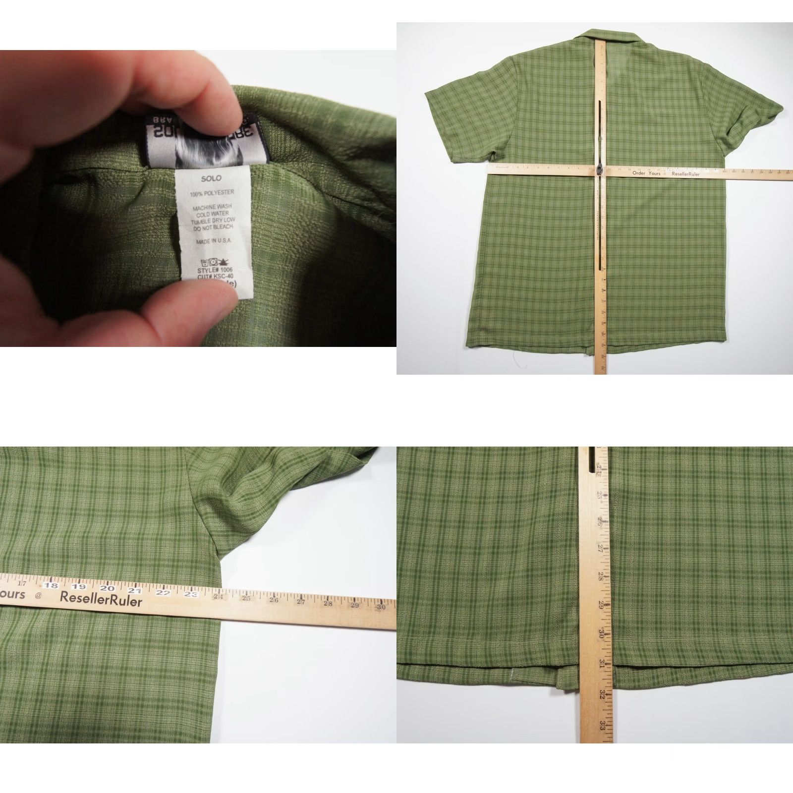 Vintage VINTAGE Solo Semore Shirt Men Large Green Button Down 90s Y2K Skate Rave Chicano Men Size US L / EU 52-54 / 3 - 8 Thumbnail