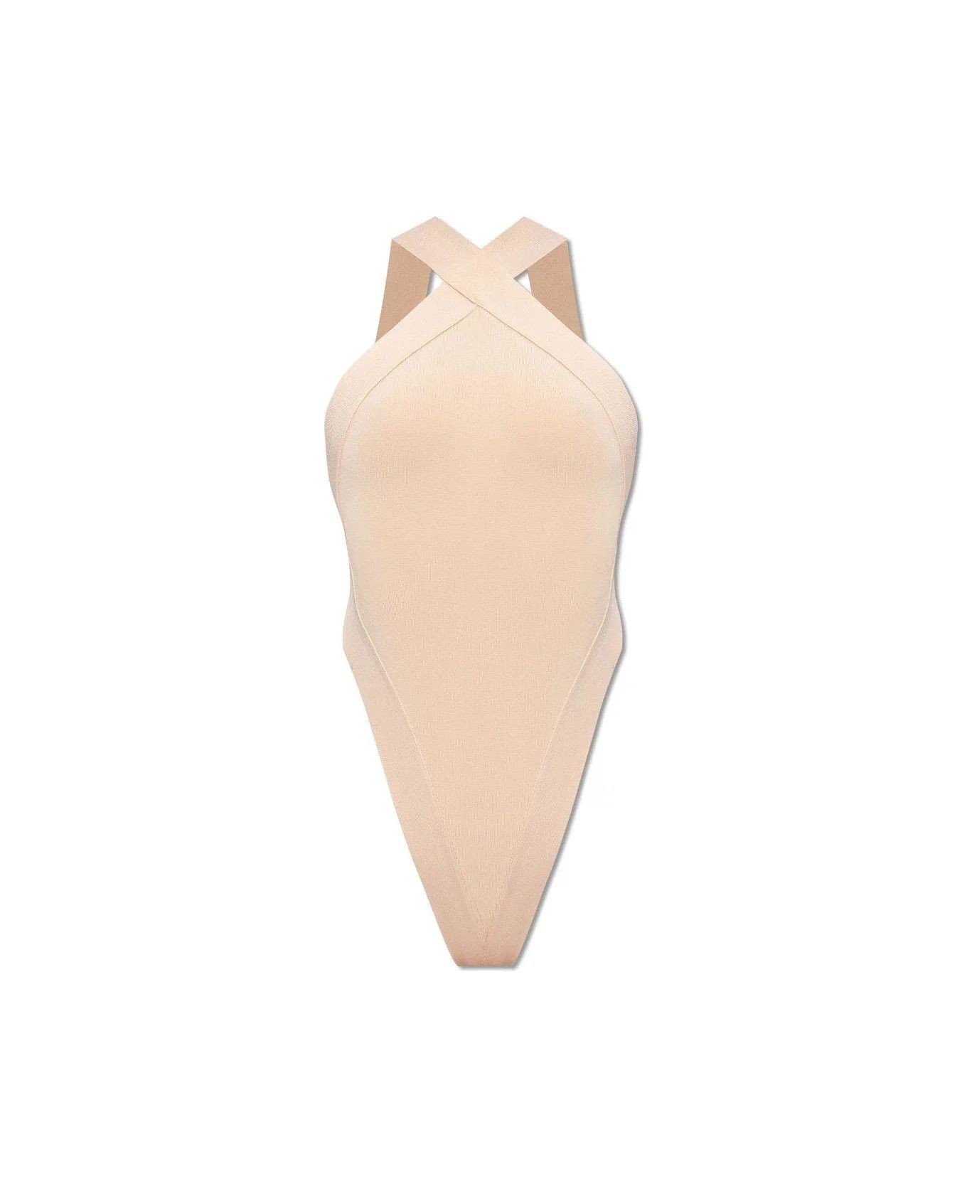 Saint Laurent Paris o1y0126 Bodysuit in Beige Size S / US 4 / IT 40 - 1 Thumbnail