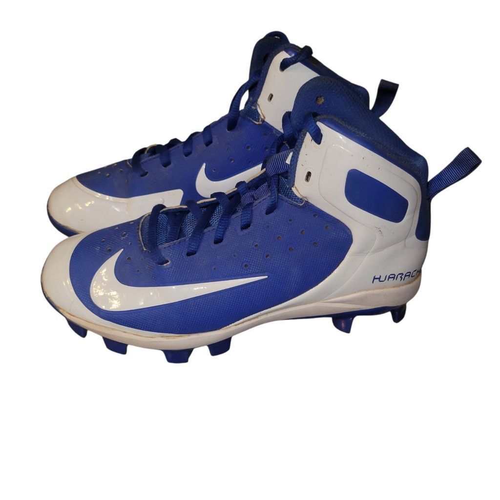 Nike Nike Huaraches Pro Mid White Blue Football Cleats Youth 4.5 Size US 5.5 / EU 38 - 3 Thumbnail