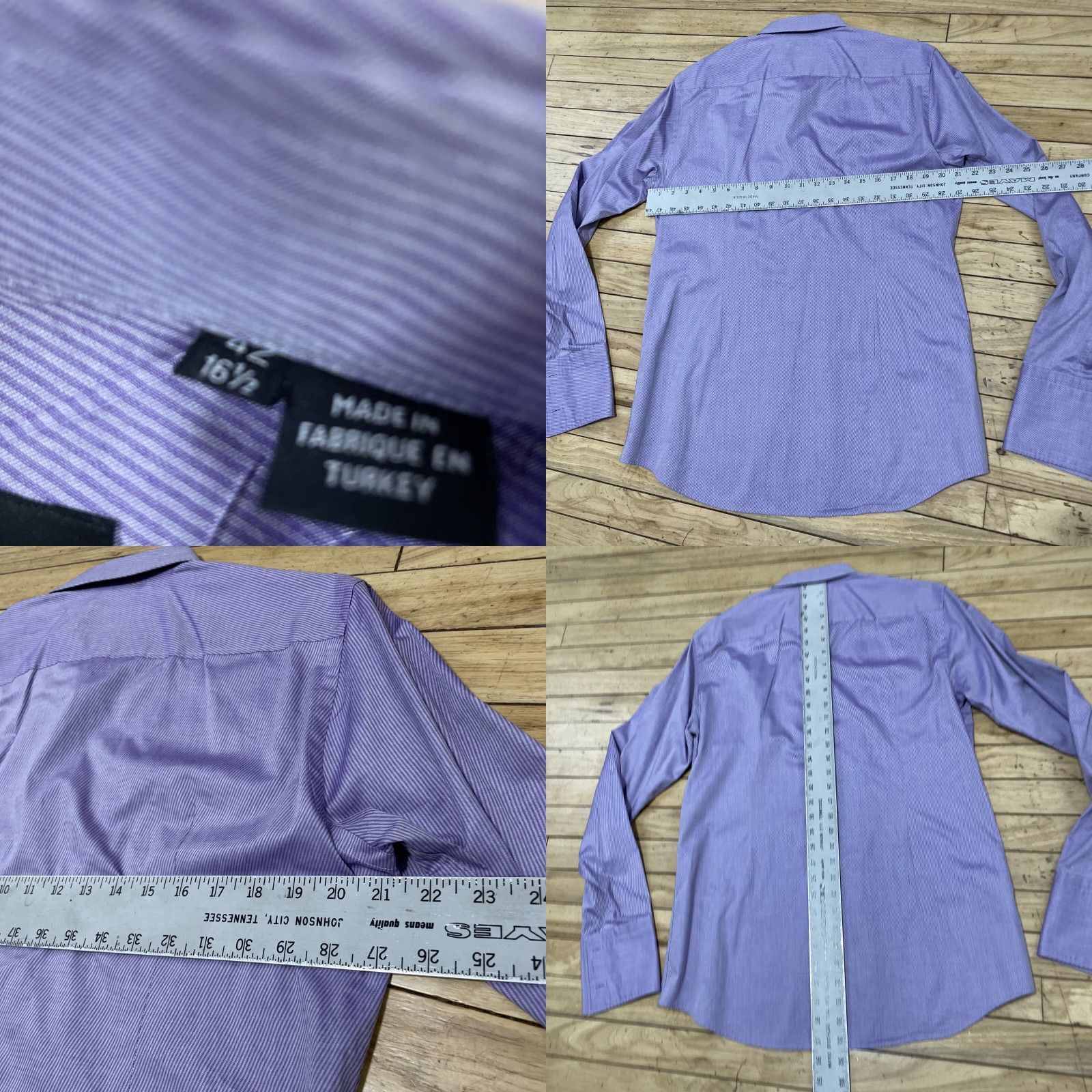 Hugo Boss VINTAGE Hugo Boss Shirt Men 42 16.5 Neck Purple Stripe Button-Up Size US L / EU 52-54 / 3 - 8 Thumbnail