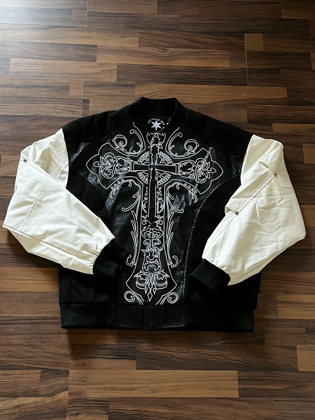 Japanese Brand Rare embrodiered varsity jacket leather hysteric avant garde Size US M / EU 48-50 / 2 - 1 Thumbnail