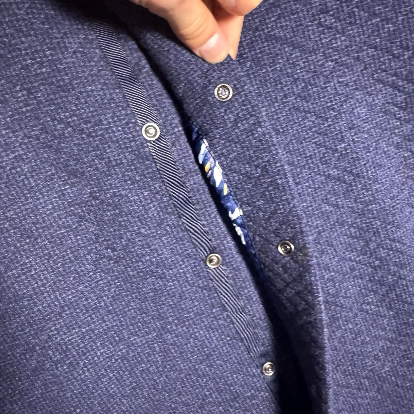 Robert Graham Robert Graham XL Overshirt Pearl Snap Diamond Quilted Shacket Tailor - Mens Blue Size US XL / EU 56 / 4 - 7 Thumbnail