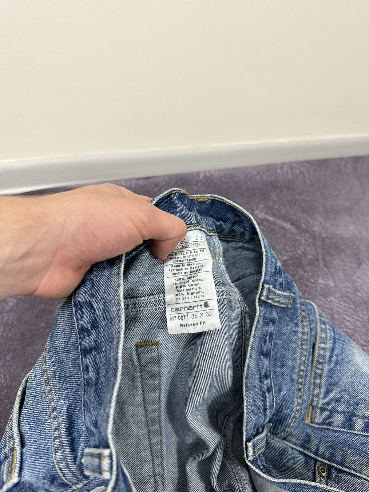 Carhartt Vintage 90s Carhartt USA Relaxed Fit Opium Faded Work Jeans Size US 36 / EU 52 - 14 Thumbnail