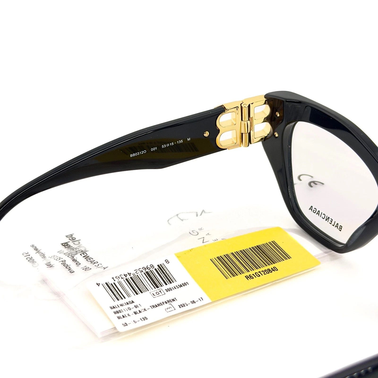 Balenciaga BALENCIAGA BB0312O 0312 Black Logo Unisex Eyeglasses 001 Size ONE SIZE - 6 Thumbnail