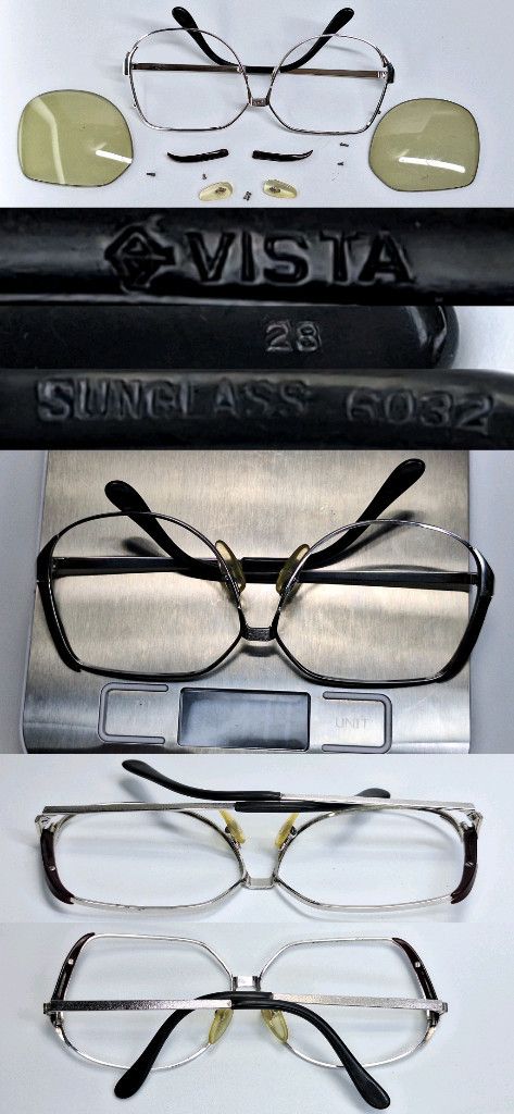 Other 80s Japan Vintage VISTA 6032 Split Browline Glasses Frame Size ONE SIZE - 9 Thumbnail