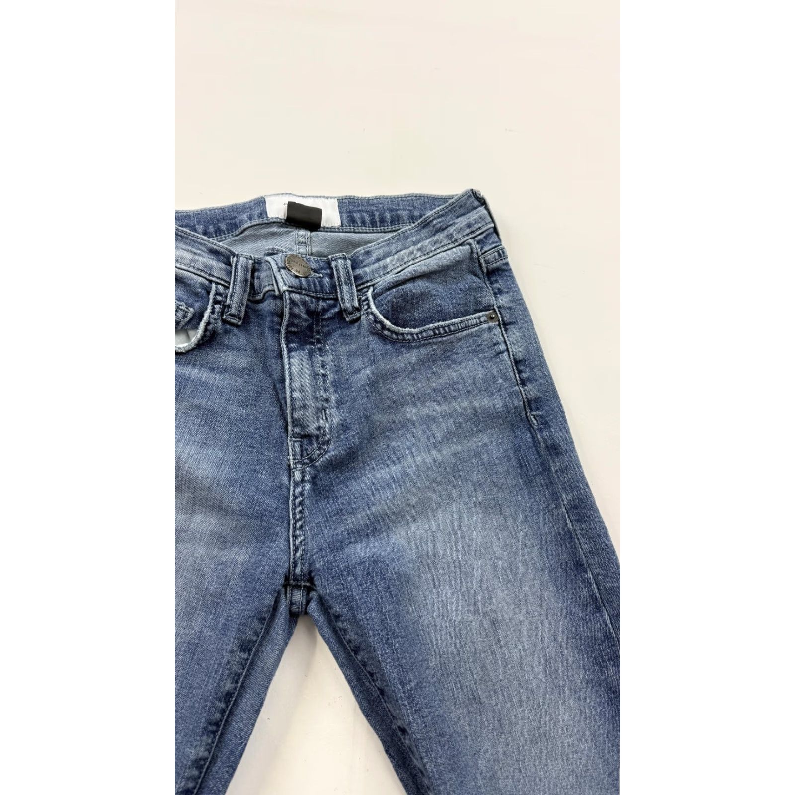 Vintage CURRENT/ELLIOTT High Waist Skinny Jeans Womens 27 Blue Distressed Stiletto Raw Hem Size 27" / US 4 / IT 40 - 5 Thumbnail