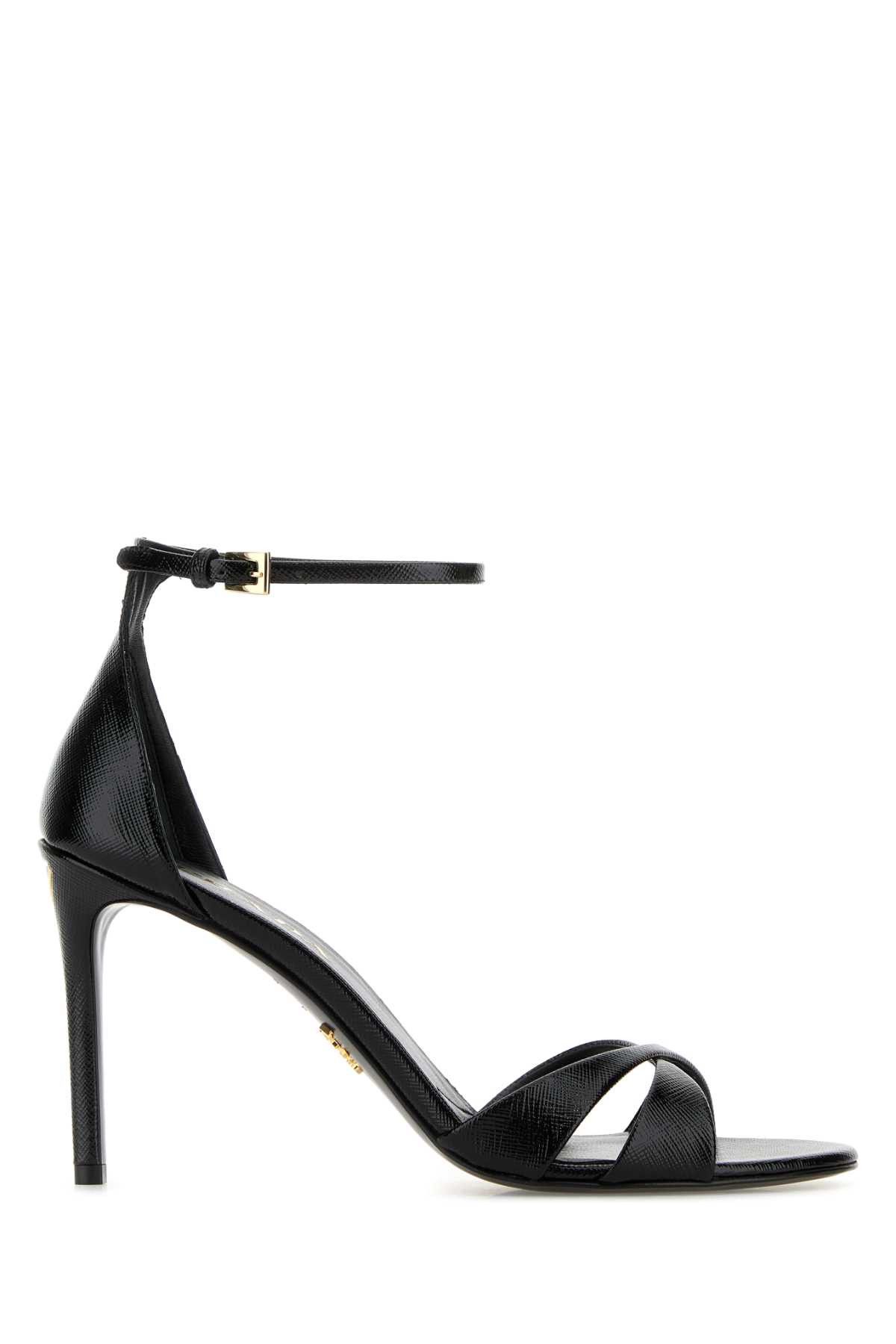 Prada Black Leather Sandals Size US 8 / IT 38 - 1 Thumbnail