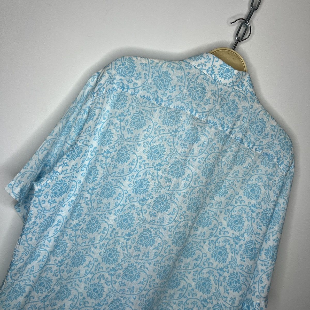 Designer × Ermenegildo Zegna × Z Zegna Ermenegildo Zegna Shirt Button Up Linen Blue Full Print Size US L / EU 52-54 / 3 - 12 Thumbnail