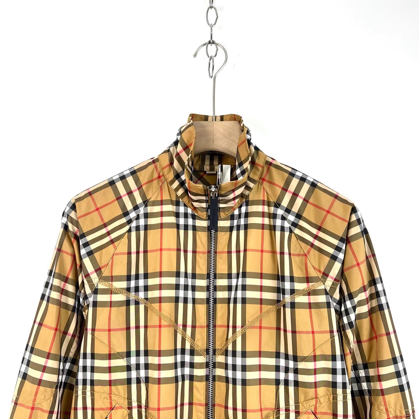 Burberry Burberry Check Stand Collar Zip-Up Long Sleeve Jacket K12 Size XXS / US 00 / IT 34 - 3 Thumbnail