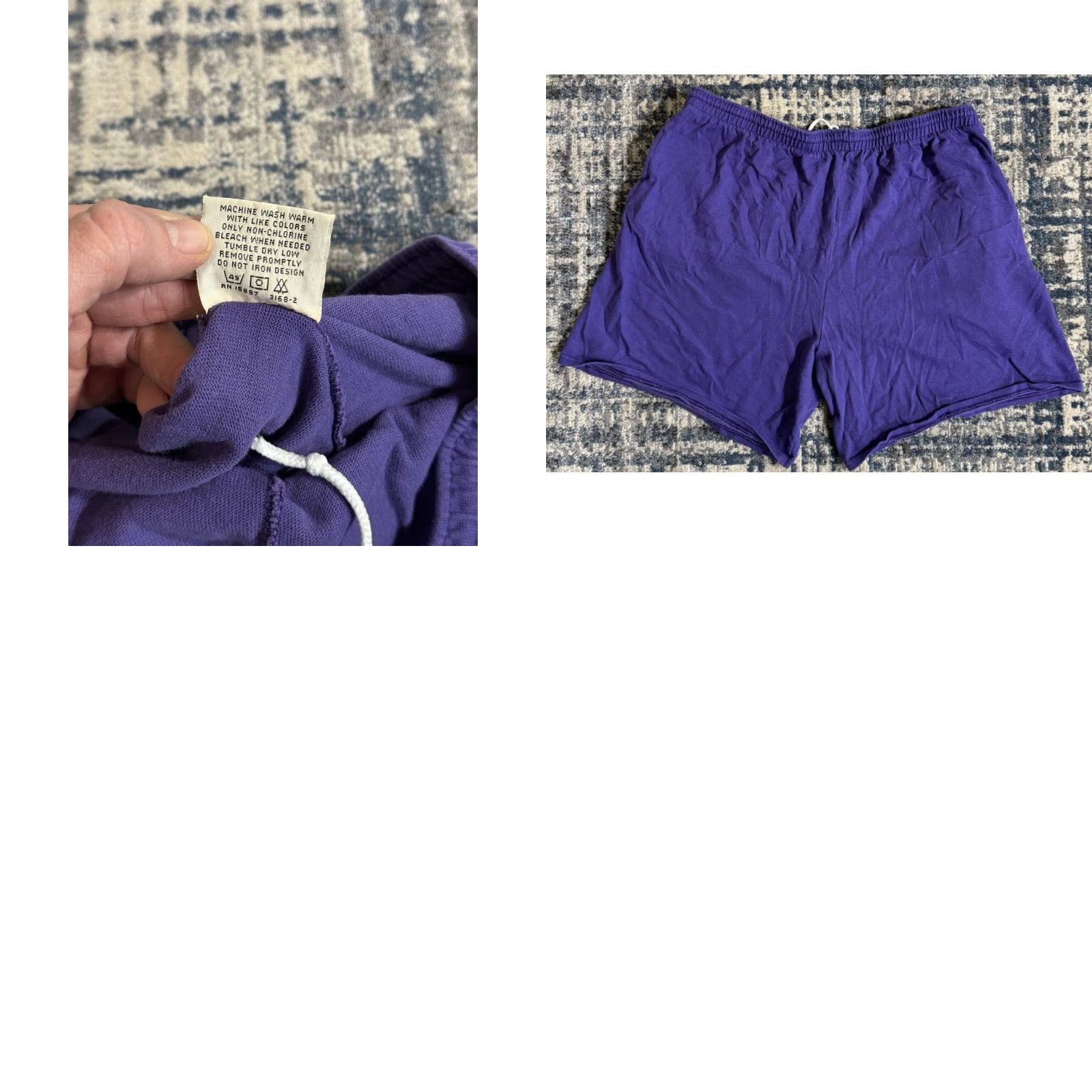 Vintage VINTAGE Team Rated Purple Cotton Basketball Shorts XL Men's 1993 90s Athletic Drawstring Pockets Size US 36 / EU 52 - 8 Thumbnail