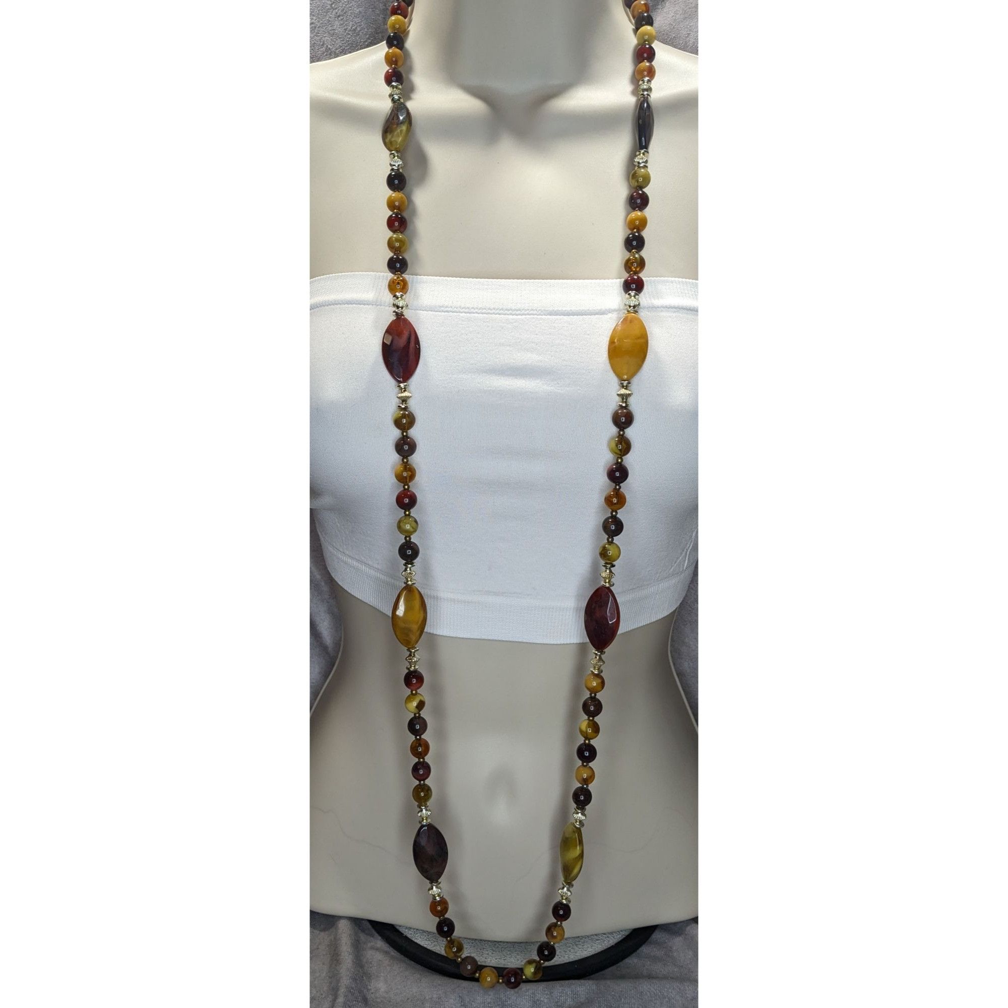 Other Vintage Bohemian Hippie Earth Tone Beaded Necklace Size ONE SIZE - 3 Thumbnail