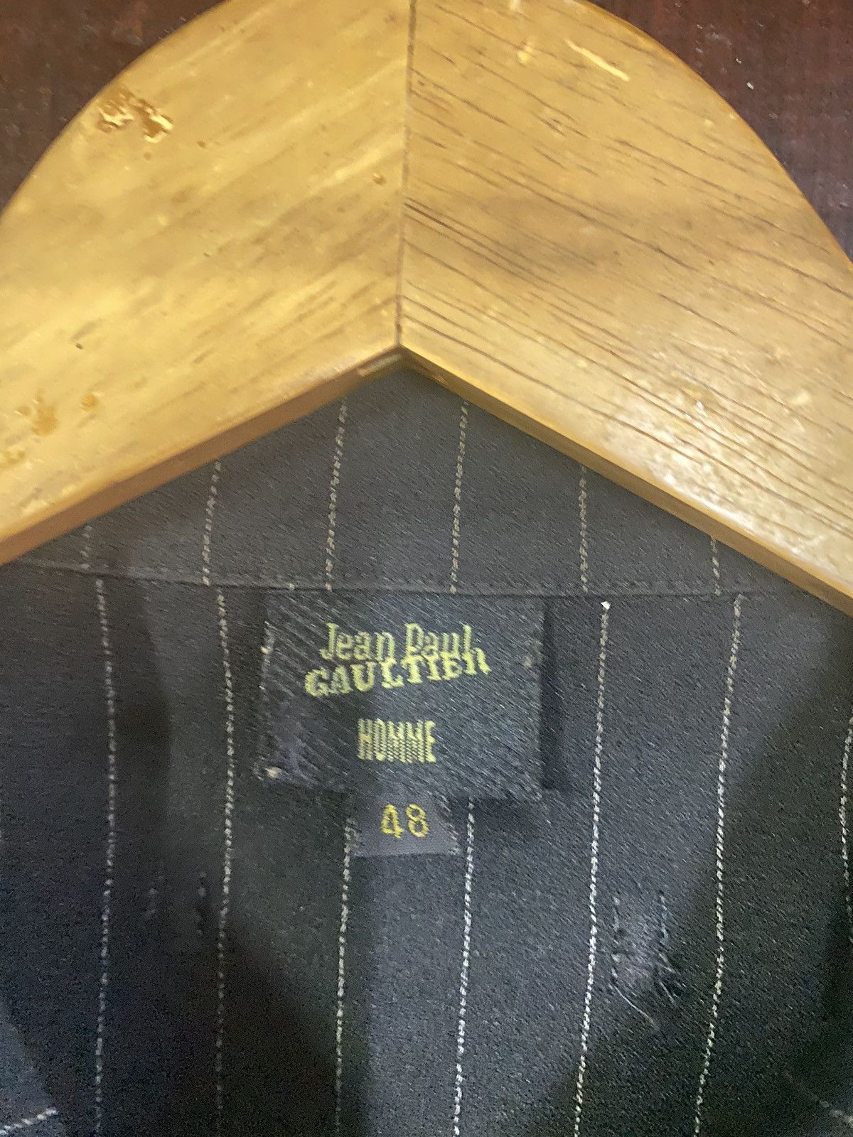 Jean Paul Gaultier Jeans Paul Gaultier Slim Black Striped Zip Seersucker Suit. Size L / US 10 / IT 46 - 3 Thumbnail