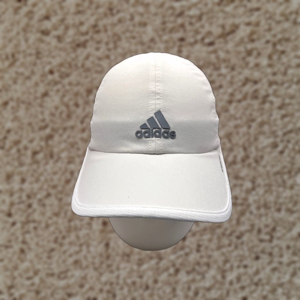 Adidas adidas Hat Cap Strap Back Adult One Size White Polyester Blend Aeroready Run Gym Baseball Cap Mens Size ONE SIZE - 1 Thumbnail