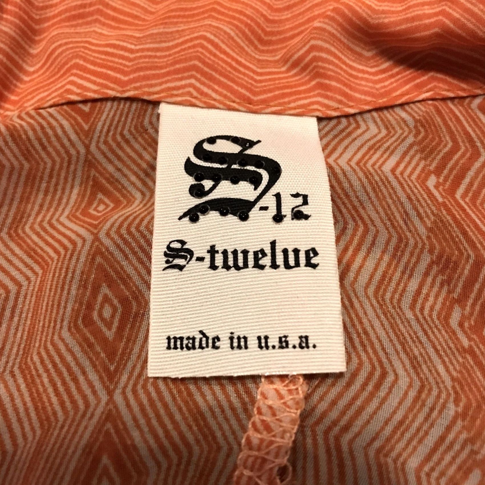 Vintage S twelve Front Blouse S Orange Geometric 3/4 Sleeve Tie Front Sheer Womens Regular Size XS-XL? Size S / US 4 / IT 40 - 2 Thumbnail
