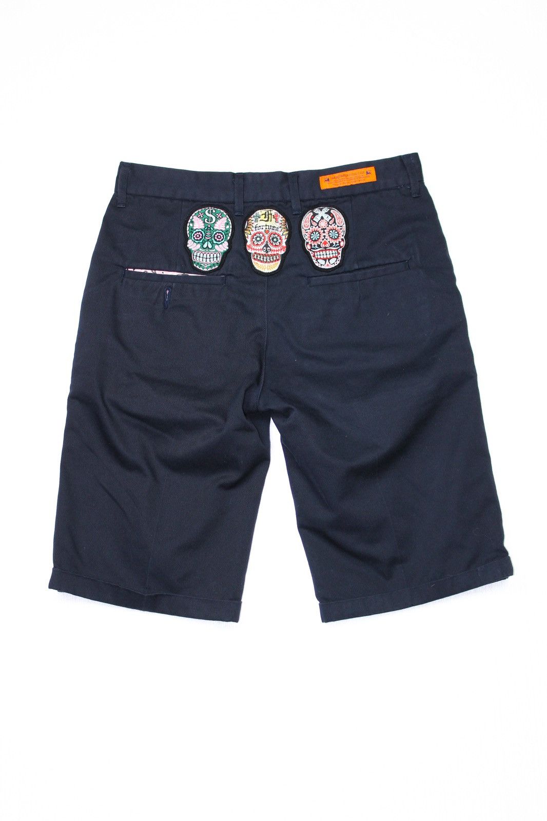 image of Sasquatchfabrix Mexican Skull Shorts in Blue, Men's (Size 33)