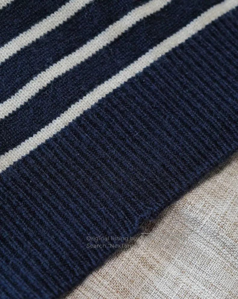 Saint Laurent Paris Saint Laurent Paris Striped Cashmere High Neck Sweater i Size US M / EU 48-50 / 2 - 6 Thumbnail