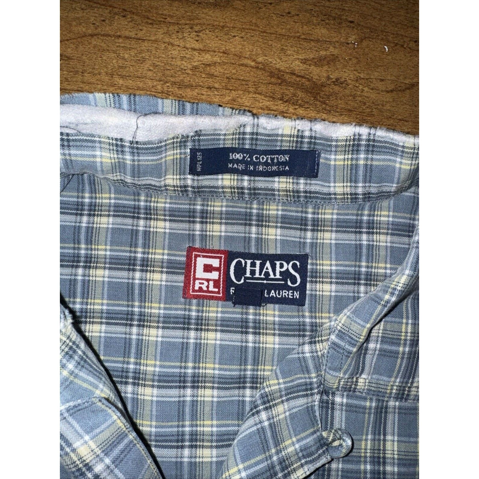 Chaps VNT Chaps Ralph Lauren Plaid Short Sleeve Shirt Blue L 25x30 Size US L / EU 52-54 / 3 - 3 Thumbnail