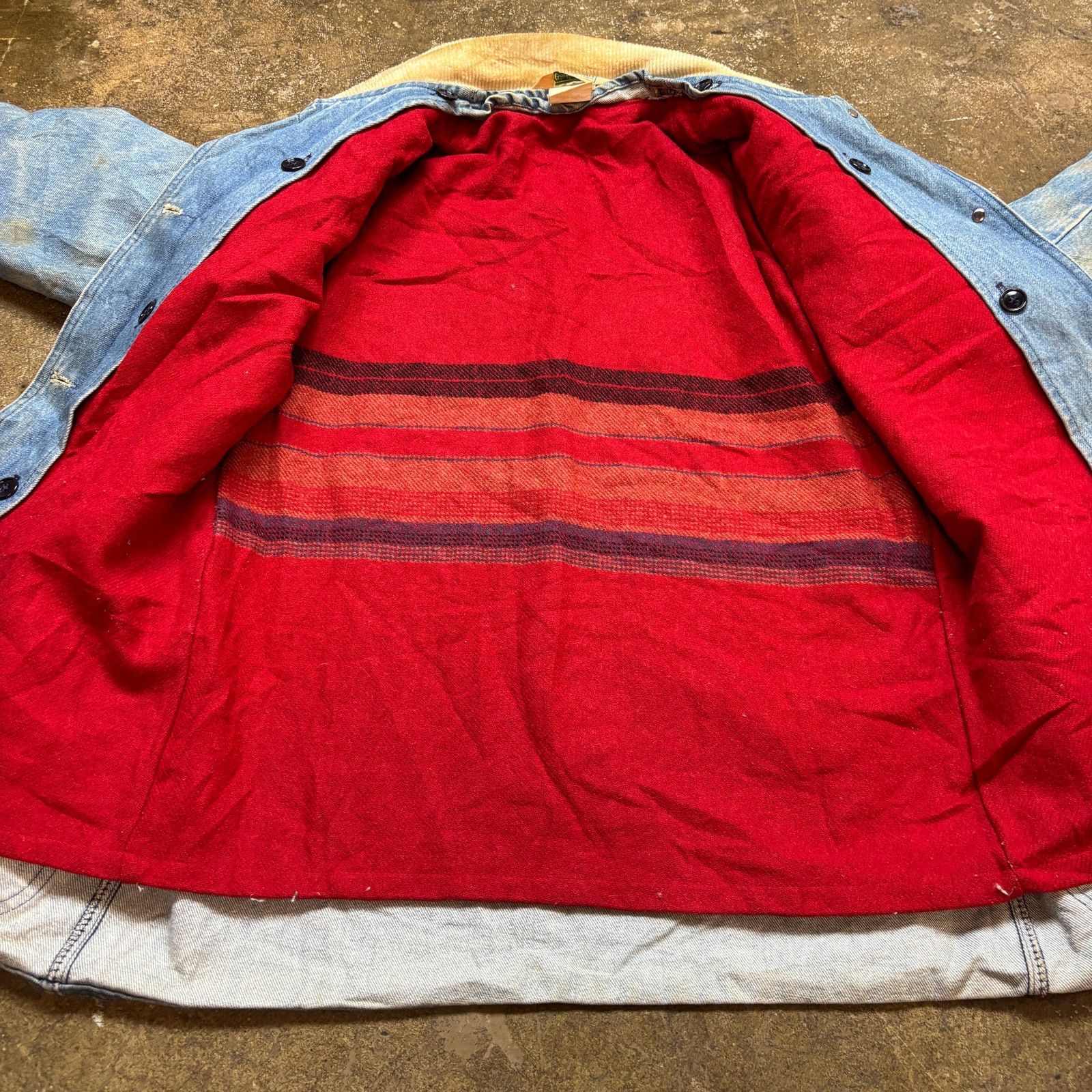 L.L. Bean × Vintage VTG LL Bean Wool Blanket Denim Hunting Chore Jacket Men's L Size US L / EU 52-54 / 3 - 6 Thumbnail