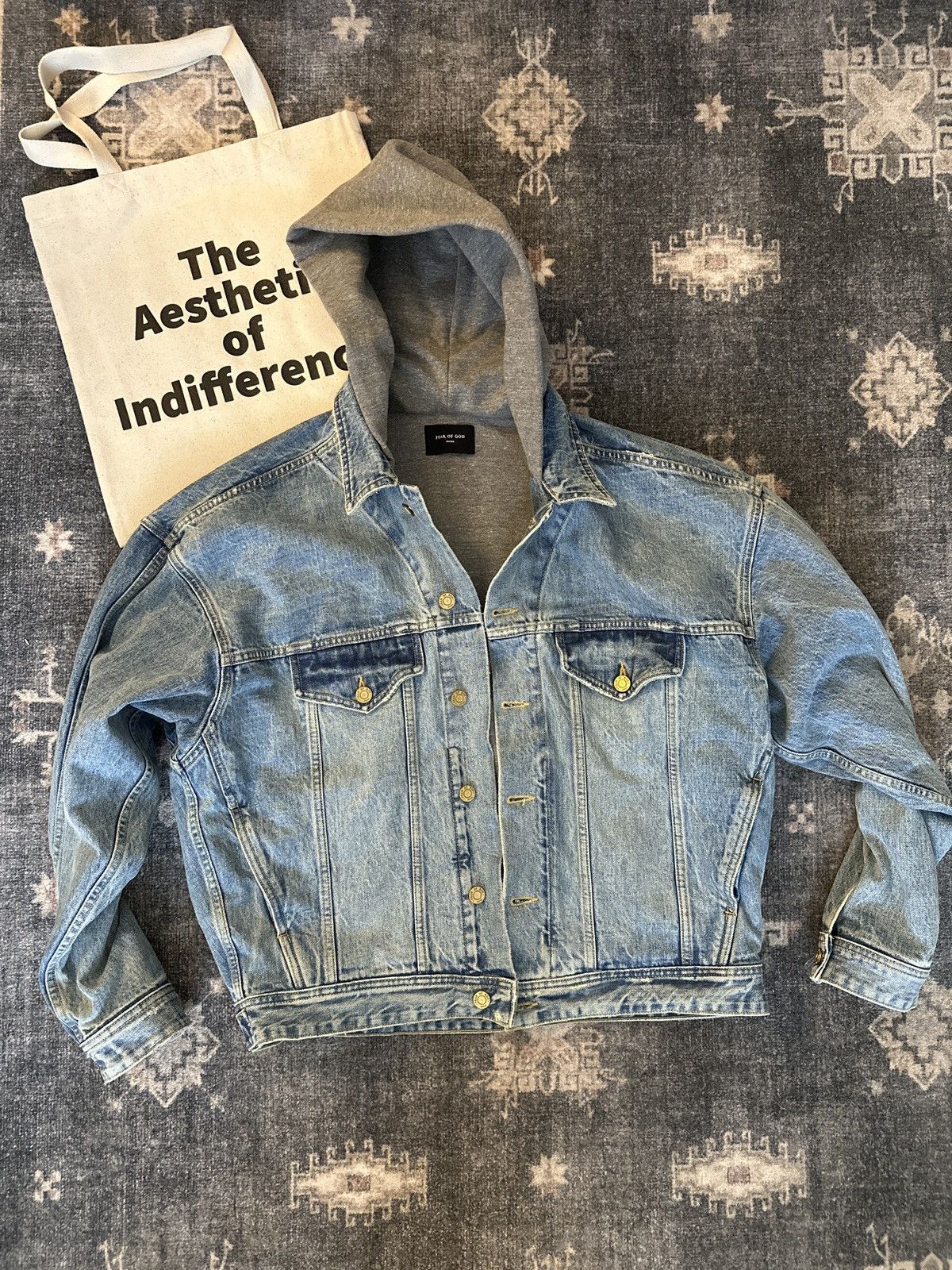 image of Fear Of God Fog 5Th Collection Denim Jacket in Blue, Men's (Size XL)