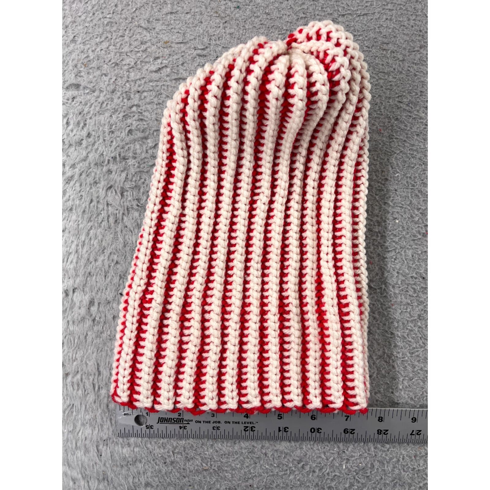 Vintage Beanie Toque Adult One Size Red Double Knit Acrylic Snow Ski Pom Beanie Unisex Adults Winter Holiday Hats Mens Womens Size ONE SIZE - 5 Thumbnail