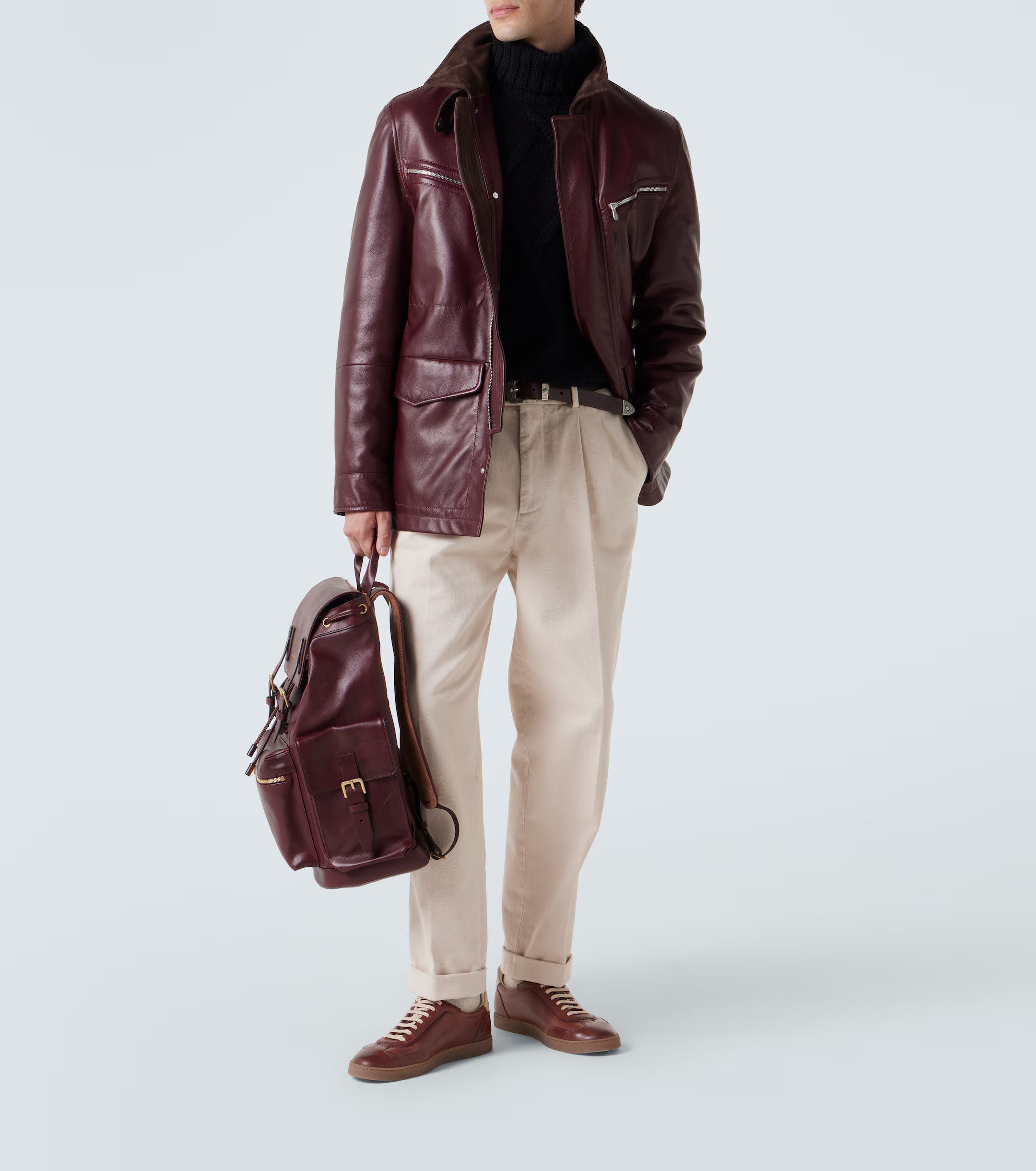 Brunello Cucinelli A Menswear Grail, Rare $13,500 Nappa Leather Jacket Size US XL / EU 56 / 4 - 7 Thumbnail
